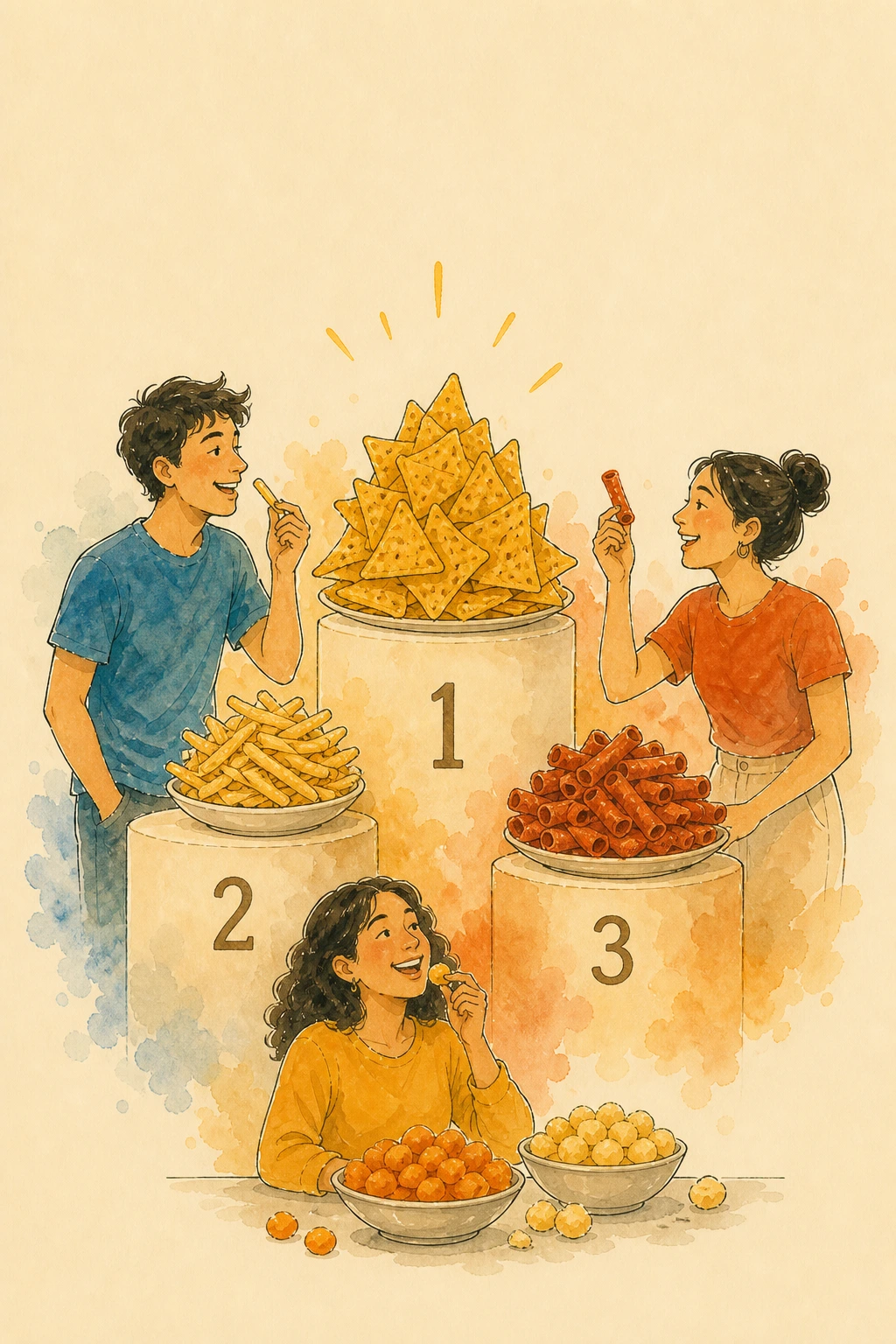 Ilustración de ranking de productos de botanas